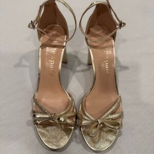 Kate Spade Gold Metallic Heeled Sandals - size 10.5